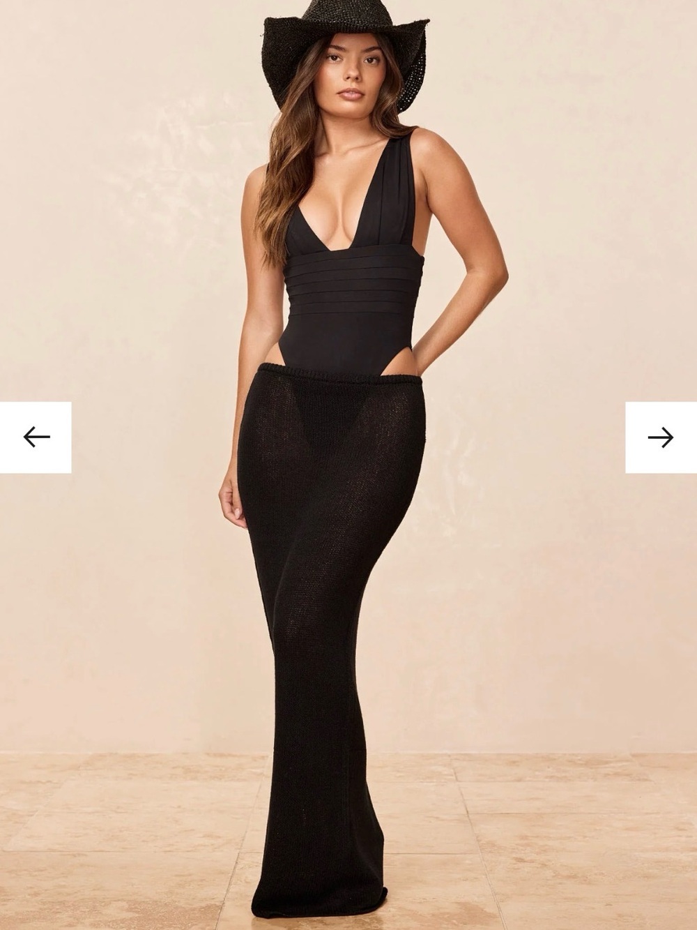 MONDAY SWIMWEAR Fontelina knit maxi beach cover up skirt in small